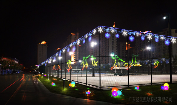 網球場夜景照明效果圖